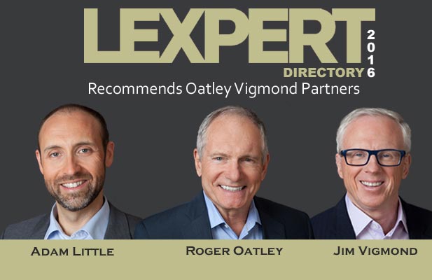 Oatley Vigmond Partners Recognized As ‘Leading Lawyers’ In 2016 Canadian Legal Lexpert Directory