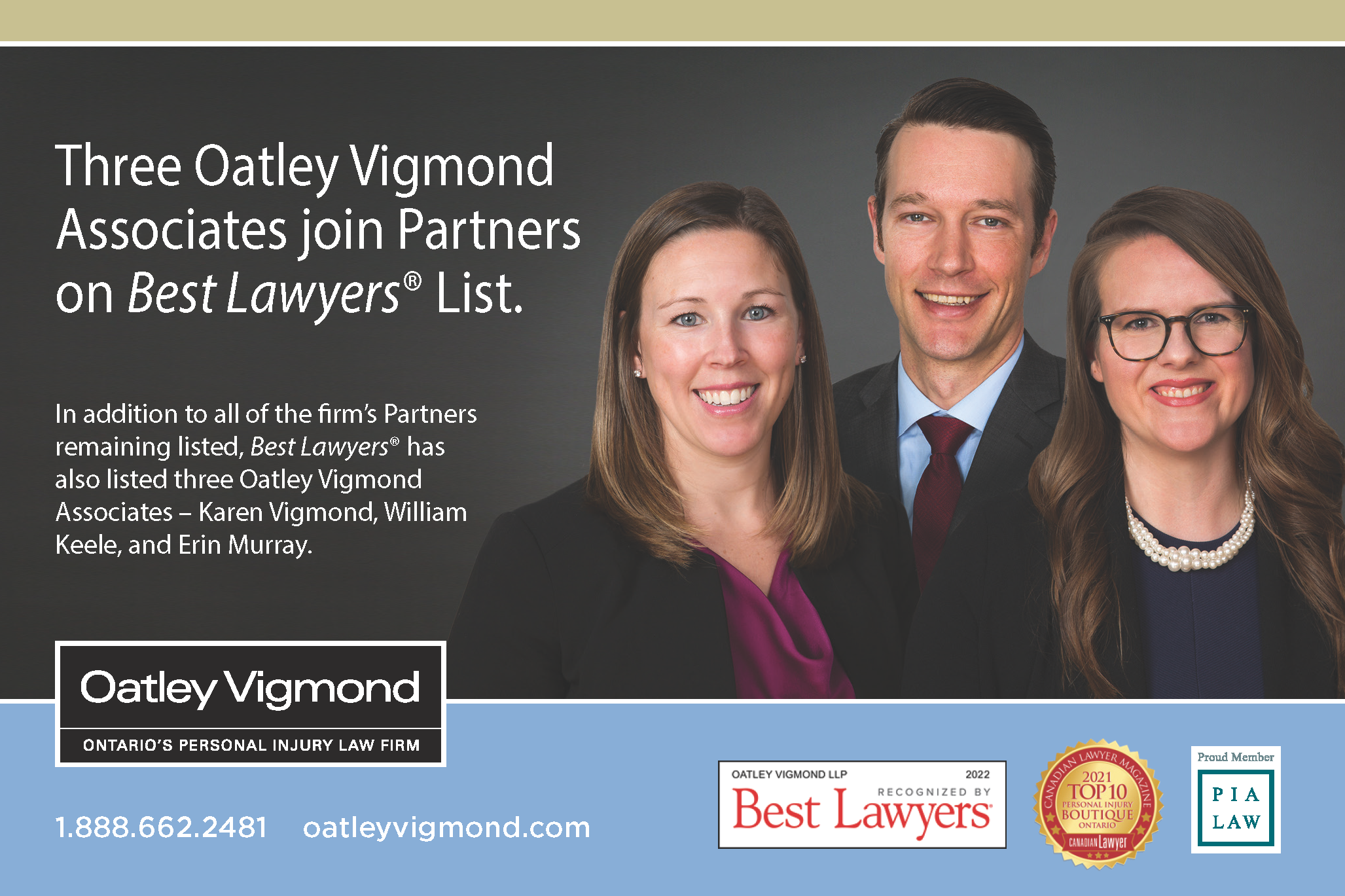 Three Oatley Vigmond Associates join Partners on 2022 Best Lawyers® List