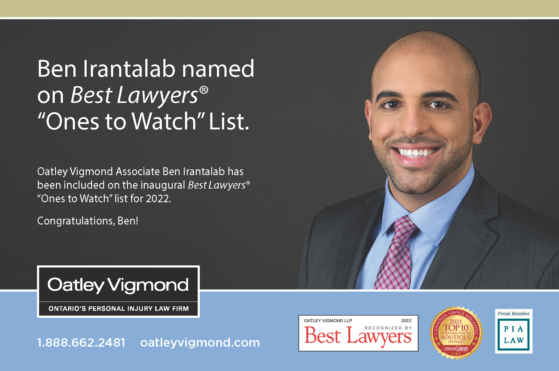 Ben Irantalab Named on Best Lawyers ® “Ones to Watch” List 2022