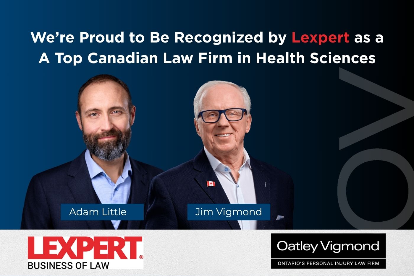 Oatley Vigmond is Proud to be Recognized as a Leading Law Firm in Health Sciences by Lexpert