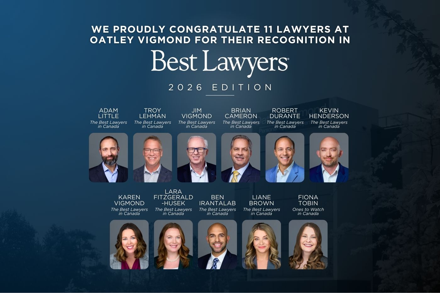 Oatley Vigmond Partners Recognized in the 2026 Edition of The Best Lawyers in Canada™ — Leading the Way in Car Accident Representation