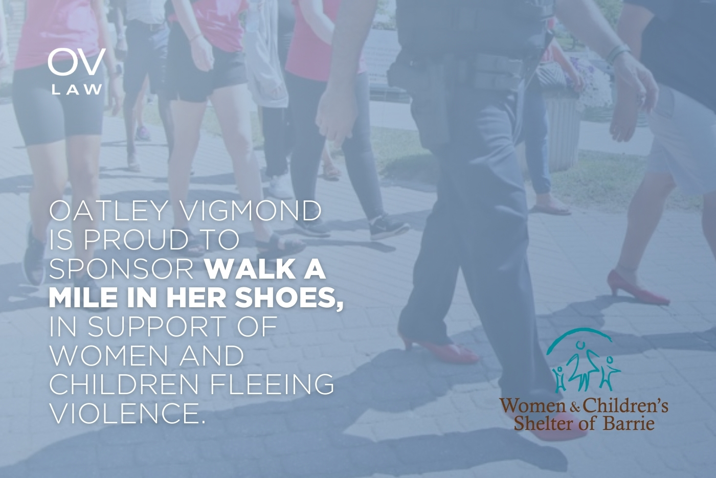 Oatley Vigmond Personal Injury Lawyers Joins as Trail Blazing Sponsor for Walk a Mile in Her Shoes 2025
